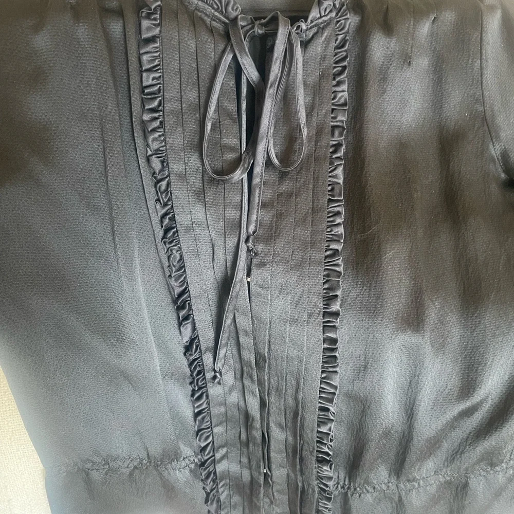 Development  Black Silk Ruffled Top - Picture 7 of 8